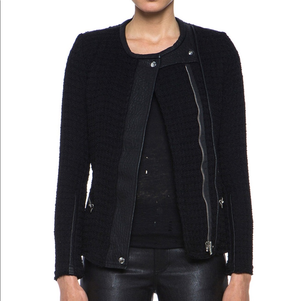 EUC IRO jacket w/ leather trim, size 34